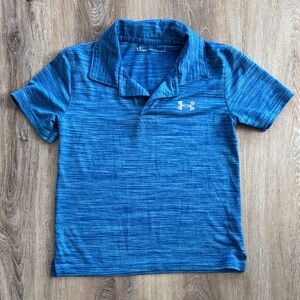 Under Armour Kids Striped Blue Polo